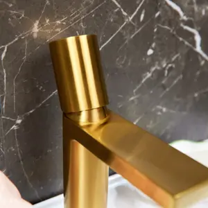 Flode Limingen Mono Basin Mixer Tap Brushed Gold