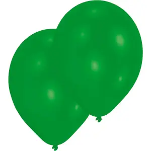 Amscan Latex Plain Balloons (Pack of 10) Green (One Size)