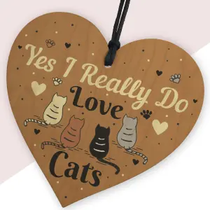 Red Ocean Cat Signs And Plaques For Home Wood Heart Cat Sign For Home Funny Cat Sign Pet Gift Cat Lover Gifts For Women Men