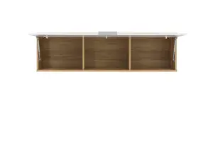 Wall Cabinet Unit Storage Bedroom Living Room White Gloss Oak Finish Modern Zele