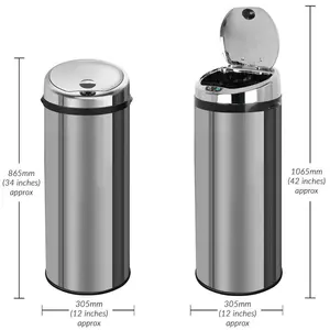 Ladson Steel Motion Sensor Rubbish Bin Silver / 50L