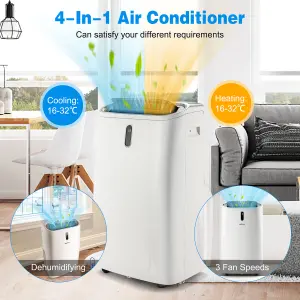 COSTWAY Portable Air Conditioner 14000 BTU AC Unit w/ Dehumidifier Heating & Fan