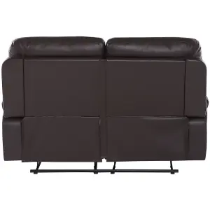 2 Seater Faux Leather Manual Recliner Sofa Brown BERGEN