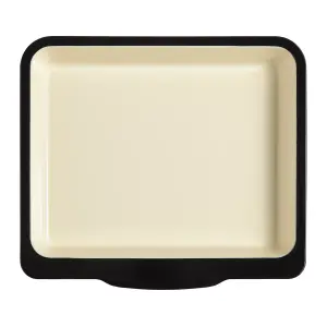 Baker & Salt 37cm Baking Dish, Black & Cream Two Tone Enamel