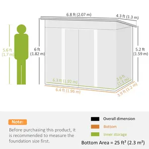 Albelo 7" W x 4" D Metal Pent Garden Shed