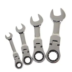 US PRO Tools 12pc Metric Stubby Flexi Ring Gear Ratchet Spanner Wrench Set 8-19mm 3476