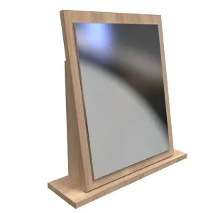 Trent Mirror in White Gloss & Bardolino Oak (Ready Assembled)