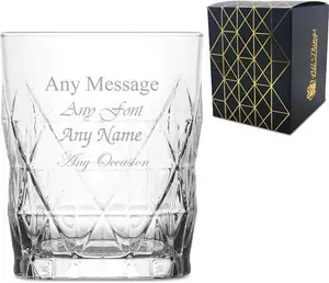 Personalised Engraved 345Ml Keops Whisky Glass, Personalise With Any Message For Any Occasion, Stylize With A Variety Of Fonts, Gift Box Included,