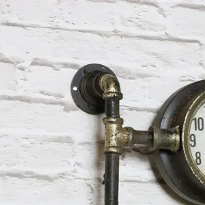 Melody Maison Rustic Industrial Pipework Wall Clock 30cm x 40cm