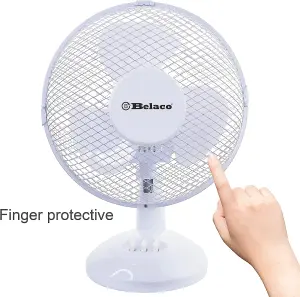 Belaco 9" Desk Fan / table fan - white