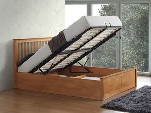 Rest Relax Manhattan Oak Wooden Ottoman Bed