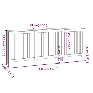 Berkfield Radiator Cover 210x21x85 cm Solid Wood Pine