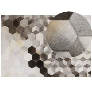 Cowhide Area Rug 160 x 230 cm Grey SASON