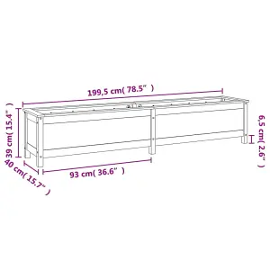 Berkfield Garden Raised Bed White 199.5x40x39 cm Solid Wood Pine