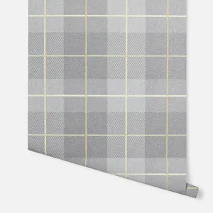 Arthouse Heritage Tartan Ochre/Grey Wallpaper