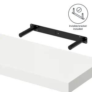 GoodHome Cusko White Rectangular Floating shelf (L)60cm x (D)23.5cm