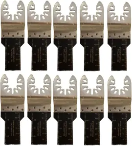 Rennie Tools Pack Of 10 x 20mm Wide Bi-Metal Oscillating Multi Tool Blades Set For Wood, Laminate, Nails & Drywall. Universal Fit