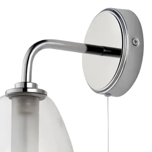 GoodHome Carisi Chrome effect Bathroom Wired Wall light