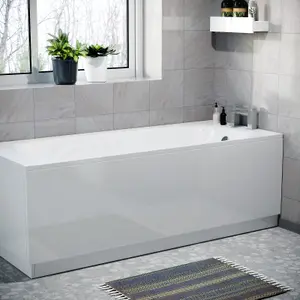 Nes Home White 1800mm Water Proof Durable PVC Front Bath Panel 15mm Thick