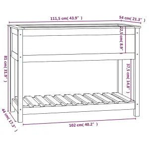 Berkfield Planter with Shelf Black 111.5x54x81 cm Solid Wood Pine