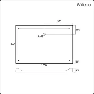 1200 X 700mm Milano Shower Tray- Rectangular Stone Resin