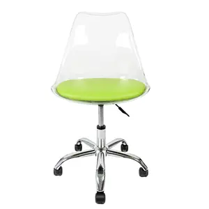 Soho Clear Plastic Dining Chair with Swivel Base Green