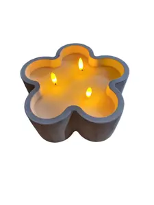 Led         Flower         3         Wick         Candle         20cm