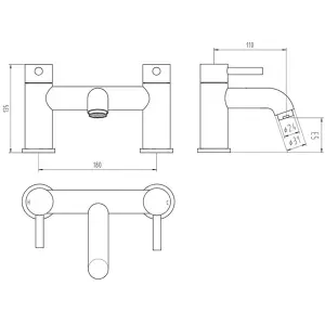 Matt Black Round Thermostatic Overhead Shower Kit with Peg Basin Tap, Bath Filler, and Pop Up Bath Waste