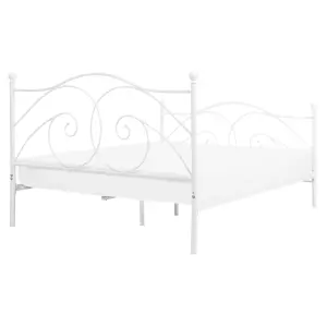 Metal EU King Size Bed White DINARD