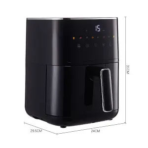 4.7L Knob Air Fryer with Touch Screen in Black