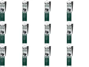 Bond It Roof-Mate, Roof and Gutter Sealant, Black, 310ml (Pack of 12)