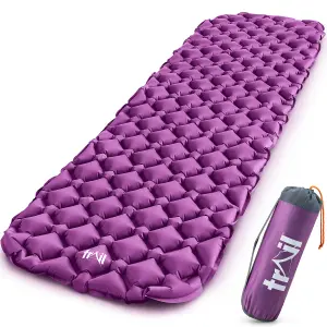 Lightweight Sleeping Mat Ultra Light Inflatable Camping Air Pad Waterproof 5.5cm - Purple