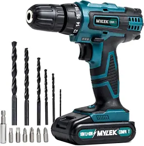 MYLEK 18V Cordless Drill Li-ion Electric Driver Set Also With 131 DIY Accessory Set