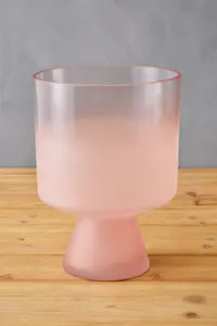 Interiors by Premier Small Matte Pink Ombre Glass Vase, Modern Two-Tonal Decorative Vase, Chic Flower Vase for Contemporary Homes