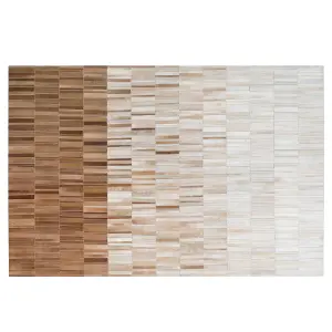 Cowhide Area Rug 140 x 200 cm Beige YAGDA