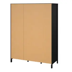 Madrid  Wardrobe with 2 doors + 1 mirror door + 2 drawers Matt Black