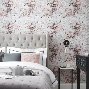 Vintage Peony Wallpaper In Blush