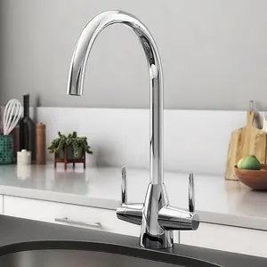 Aquarius TrueCook Series 15 Chrome Two Handle Kitchen Mixer Tap AQTK015