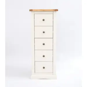 Castelli 5 Drawer Narrow Chest of Drawers Brass Knob