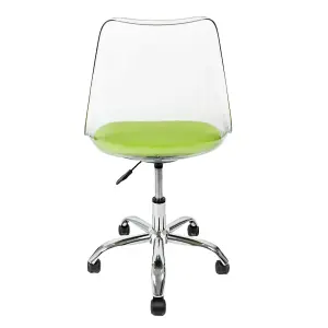 Soho Clear Plastic Dining Chair with Swivel Base Green