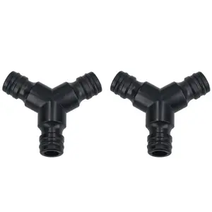 3 Way Garden Hose Pipe Coupler Connector Joiner Watering Water Pipes 2pc