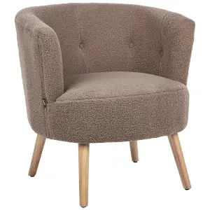 Beliani Modern Armchair ODENZEN Boucle Brown