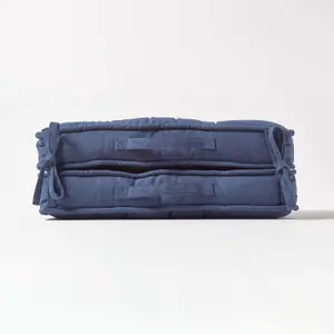 Homescapes Navy Cotton Travel Support Booster Cushion