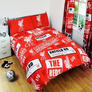 Liverpool FC Childrens/Kids Official Patch Football Crest Duvet Set Red (Single)