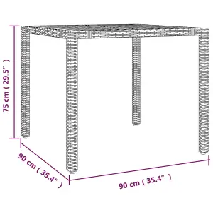 Berkfield Garden Table with Wooden Top Grey Poly Rattan&Solid Wood Acacia