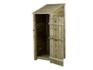 Wooden Premium Tongue & Groove Log Store (W-79cm, H-180cm, D-88cm) With door