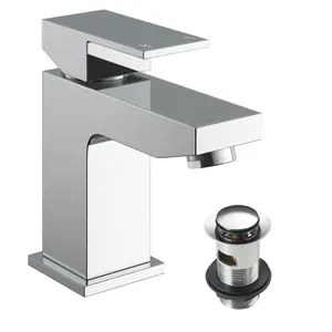 Light Matt Grey 400 Vanity Basin Sink Unit & Chrome Form Waterfall Basin Tap