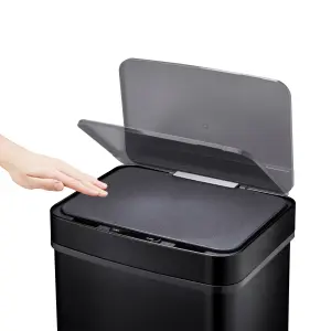 Cooks Professonal Recycling Sensor Bin - 4 Compartments plus Food Caddy, 75 Litre Capacity & Stainless Steel body - Black