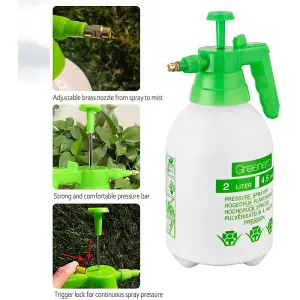 2 Litres Garden Sprayer Pressure Hand Pump Action with Adjustable Nozzle