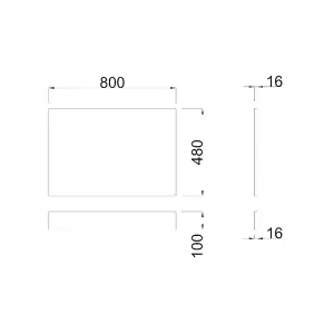 Rinse Bathrooms Rectangular Bathroom 800mm Bath End Panel - Walnut Effect - Wood